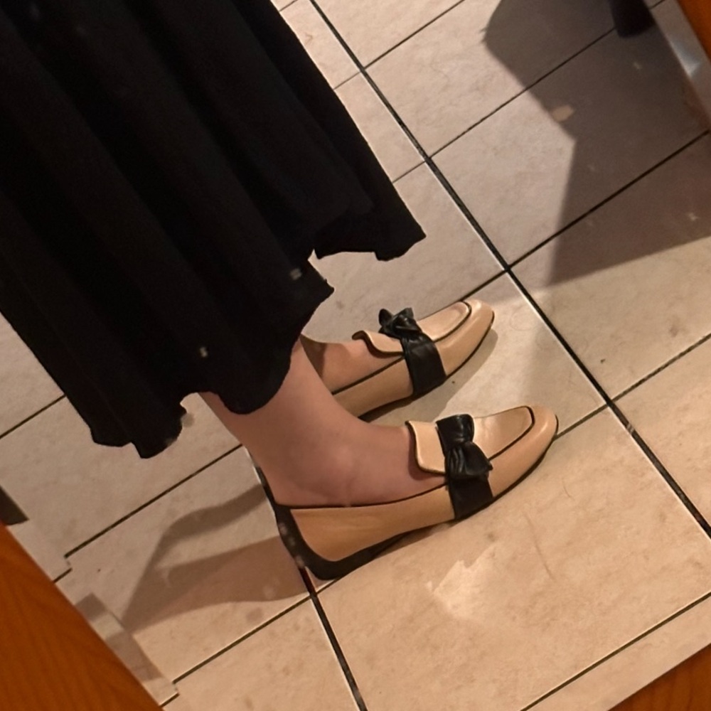 Alex Marie Aldelyn Flats Cream Black Bow ** SZ 7 - Picture 2 of 11